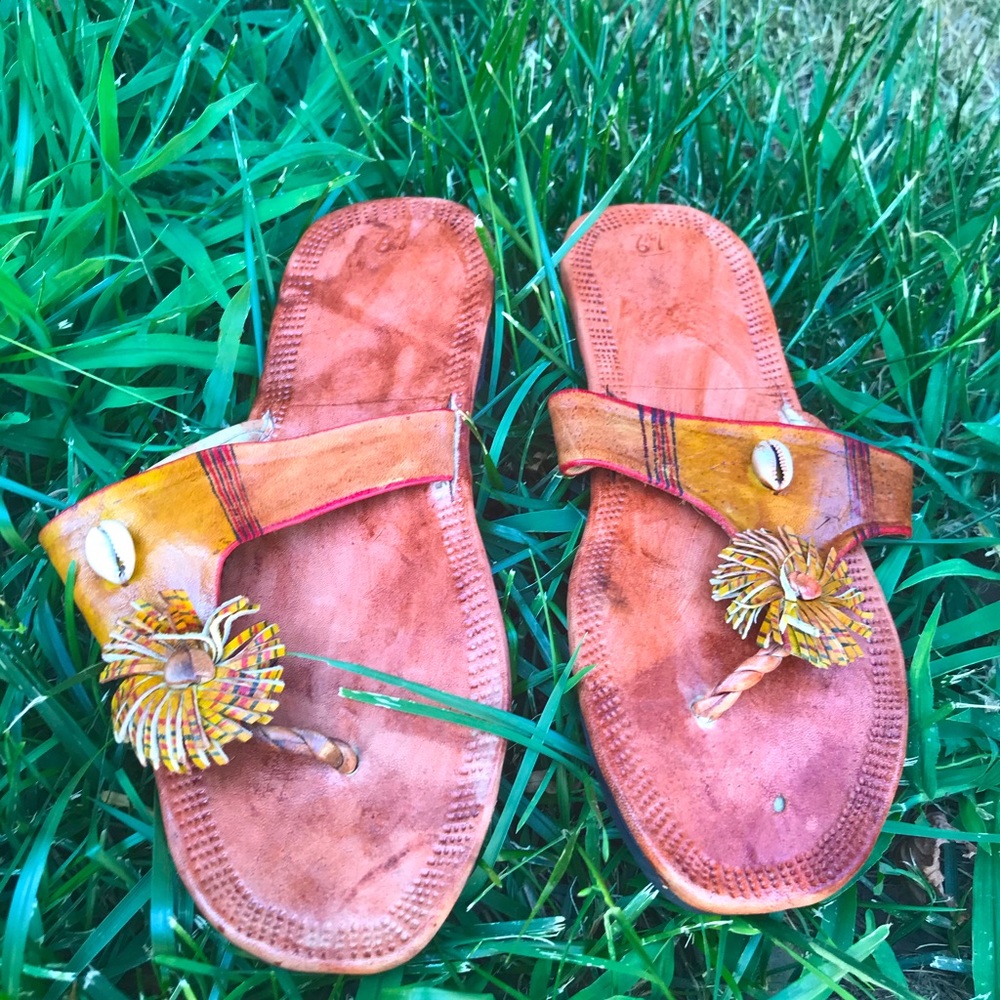 Handmade African flip flops
